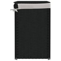 vidaXL fekete polyrattan szennyeskosár 2 rekesszel 53x33x57 cm 5