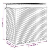 vidaXL fekete polyrattan szennyeskosár 2 rekesszel 53x33x57 cm 9