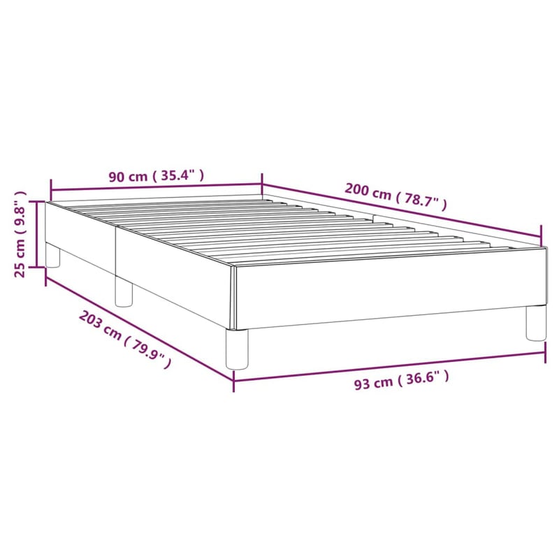 vidaXL fekete szövet ágykeret 90x200 cm matrac nélkül