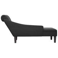 vidaXL Crni tekstilni trosjed s jastukom i naslonom za ruku na desnoj strani – Udobna sofa za dnevni boravak 5