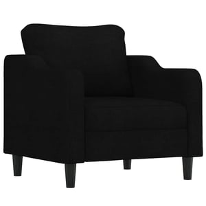 vidaXL čierne látkové kreslo, šírka 60 cm, obývačkové kreslo s pohodlným sedadlom, používaný stav