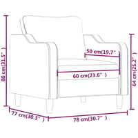 vidaXL Fekete Szövet Kanapéfotel 60 cm Széles Kényelmes Ülőbútor Nappali Fotel 8