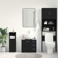 vidaXL fekete tölgy mosdószekrény 63x30x54 cm szerelt 3
