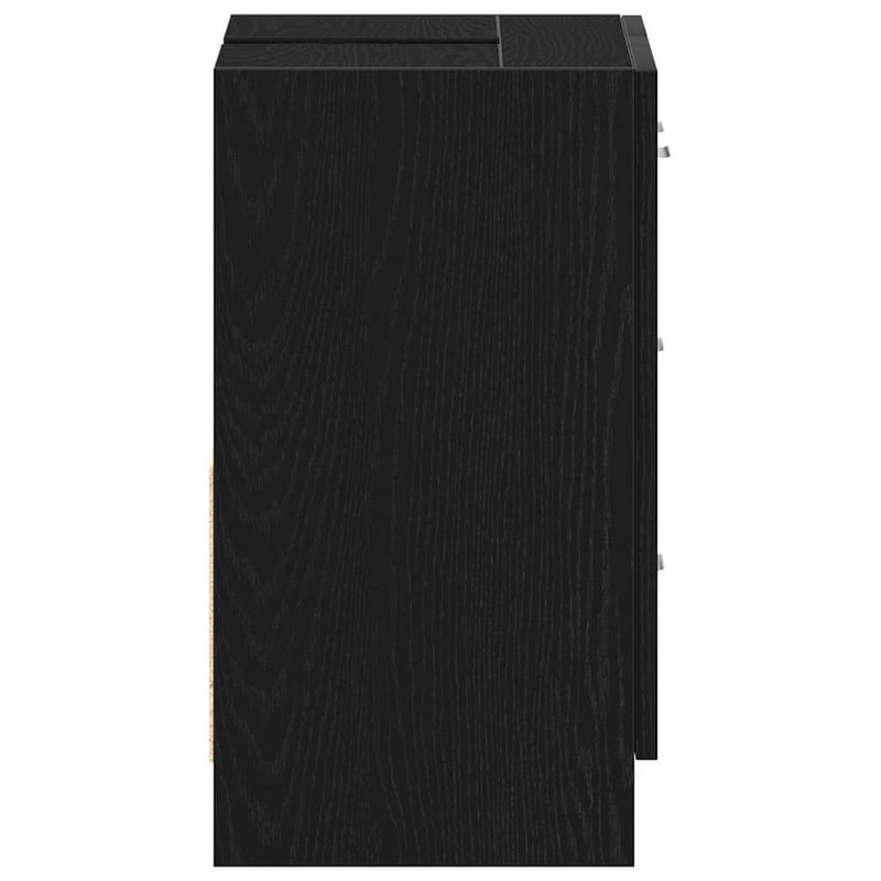 vidaXL fekete tölgy mosdószekrény 63x30x54 cm szerelt
