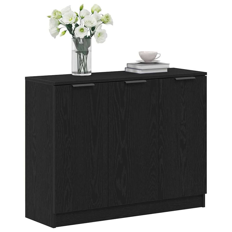 vidaXL Fekete tölgy széf 90,5x30x70 cm fából