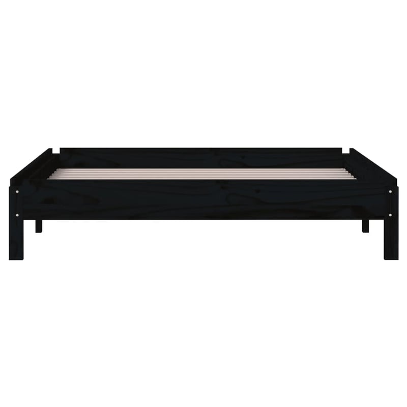 vidaXL fekete tömör fenyőfa egymásra rakható ágy 80x200 cm