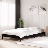 vidaXL fekete tömör fenyőfa egymásra rakható ágy 80x200 cm 2