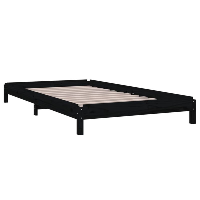 vidaXL fekete tömör fenyőfa egymásra rakható ágy 80x200 cm
