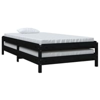vidaXL fekete tömör fenyőfa egymásra rakható ágy 80x200 cm 5