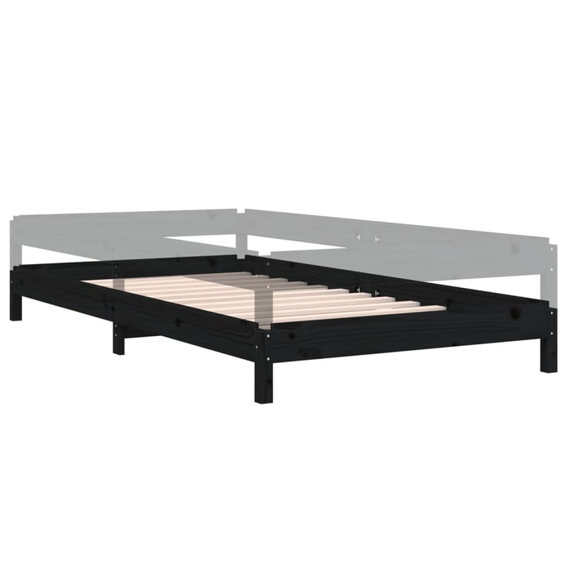 vidaXL fekete tömör fenyőfa egymásra rakható ágy 80x200 cm
