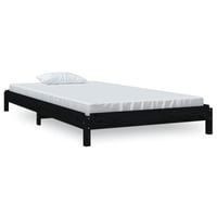 vidaXL fekete tömör fenyőfa egymásra rakható ágy 80x200 cm 1