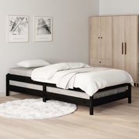 vidaXL fekete tömör fenyőfa egymásra rakható ágy 80x200 cm 4