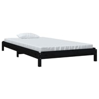 vidaXL fekete tömör fenyőfa egymásra rakható ágy 80x200 cm 3