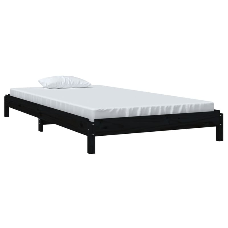 vidaXL fekete tömör fenyőfa egymásra rakható ágy 80x200 cm
