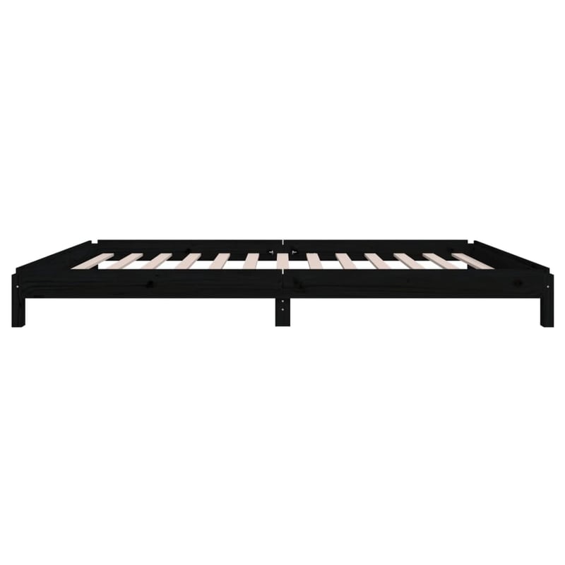 vidaXL fekete tömör fenyőfa egymásra rakható ágy 80x200 cm