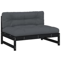 vidaXL fekete tömör fenyőfa középső kanapé 120x80 cm 1
