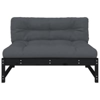 vidaXL fekete tömör fenyőfa középső kanapé 120x80 cm 4