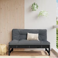 vidaXL fekete tömör fenyőfa középső kanapé 120x80 cm 2