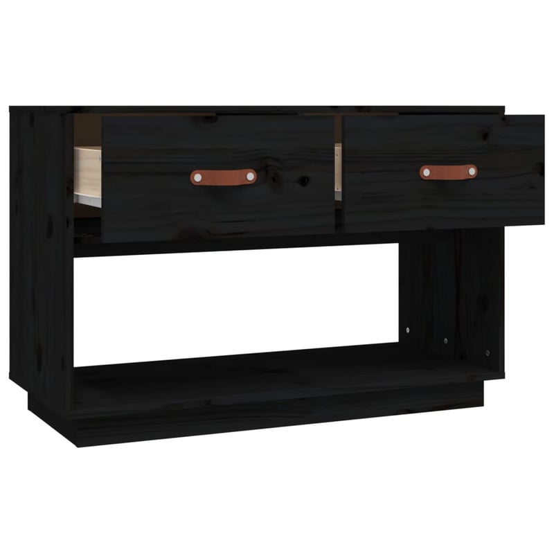 vidaXL fekete TV-szekrény 90x40x60 cm tömör fenyőből