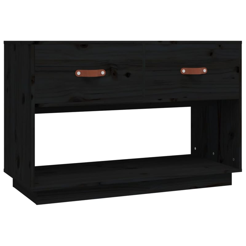 vidaXL fekete TV-szekrény 90x40x60 cm tömör fenyőből