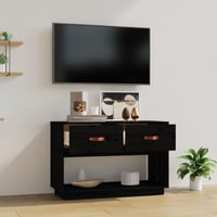 vidaXL fekete TV-szekrény 90x40x60 cm tömör fenyőből 3