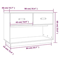 vidaXL fekete TV-szekrény 90x40x60 cm tömör fenyőből 10