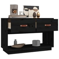 vidaXL fekete TV-szekrény 90x40x60 cm tömör fenyőből 5