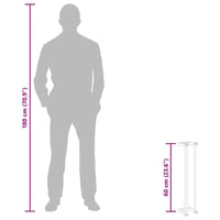 vidaXL fekete vas törölközőtartó 60 cm magas 9