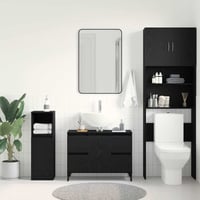 vidaXL Fürdőszobai mosdószekrény Fekete tölgy 80x33x60 cm 4