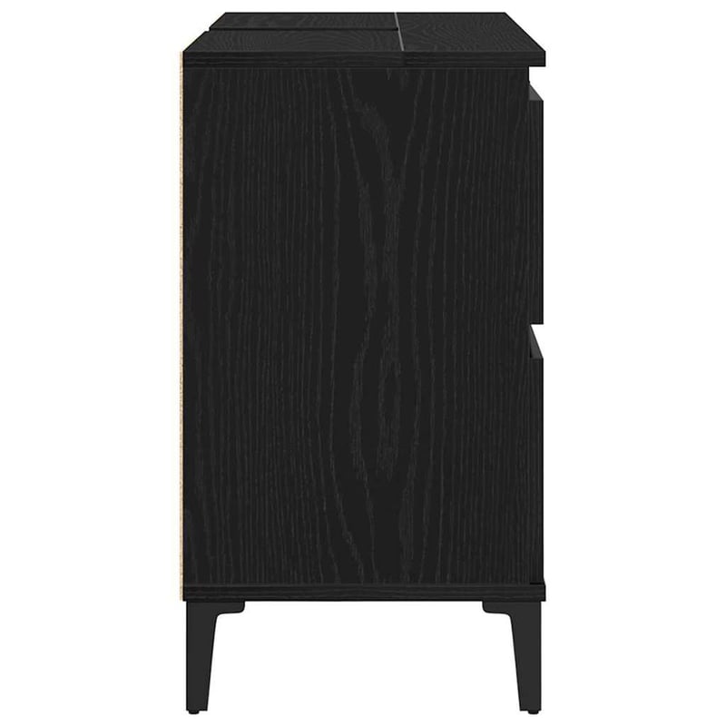 vidaXL Fürdőszobai mosdószekrény Fekete tölgy 80x33x60 cm