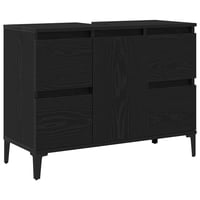 vidaXL Fürdőszobai mosdószekrény Fekete tölgy 80x33x60 cm 1