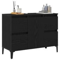 vidaXL Fürdőszobai mosdószekrény Fekete tölgy 80x33x60 cm 3