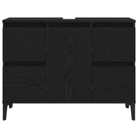 vidaXL Fürdőszobai mosdószekrény Fekete tölgy 80x33x60 cm 7