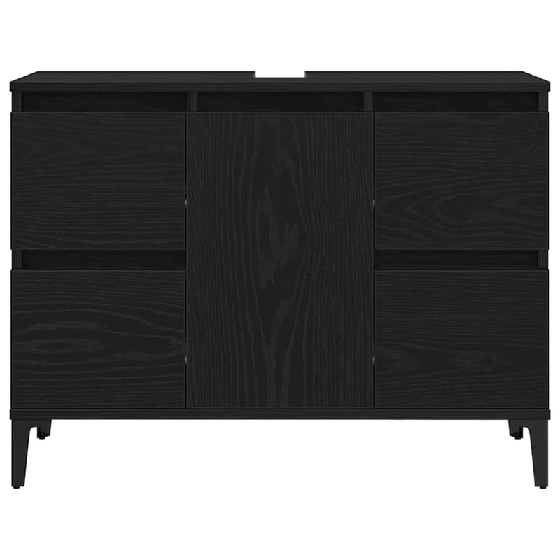 vidaXL Fürdőszobai mosdószekrény Fekete tölgy 80x33x60 cm