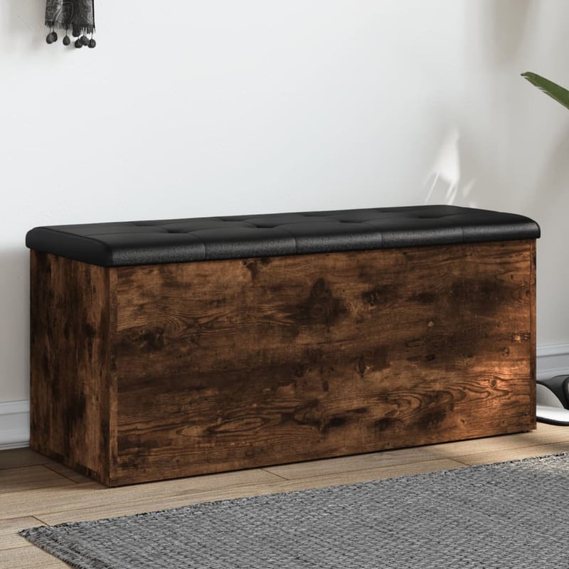 vidaXL füstös tölgy szerelt fa tárolópad 102x42x45 cm