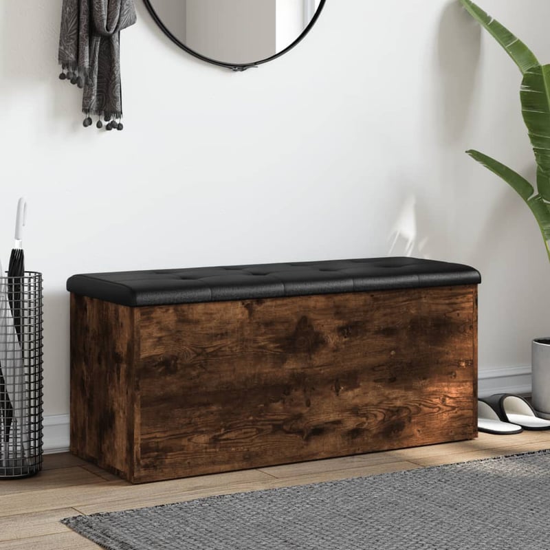 vidaXL füstös tölgy szerelt fa tárolópad 102x42x45 cm