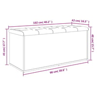 vidaXL füstös tölgy szerelt fa tárolópad 102x42x45 cm 9