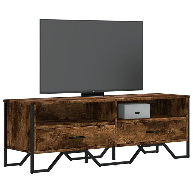 vidaXL füstös tölgy TV-szekrény 122x34x41 cm szerelt