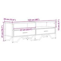 vidaXL füstös tölgy TV-szekrény 122x34x41 cm szerelt 10