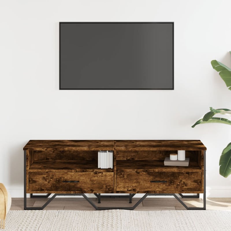 vidaXL füstös tölgy TV-szekrény 122x34x41 cm szerelt