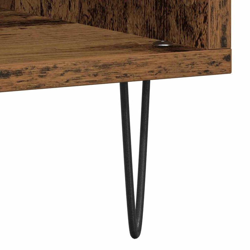 vidaXL Hanglemez szekrény polcokkal régi fa stílusban 100x38x48cm