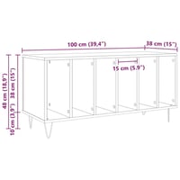 vidaXL Hanglemez szekrény polcokkal régi fa stílusban 100x38x48cm 10