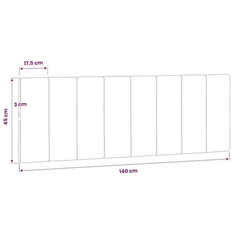vidaXL Hanko 140 cm sötétszürke bársony fejtámla párna