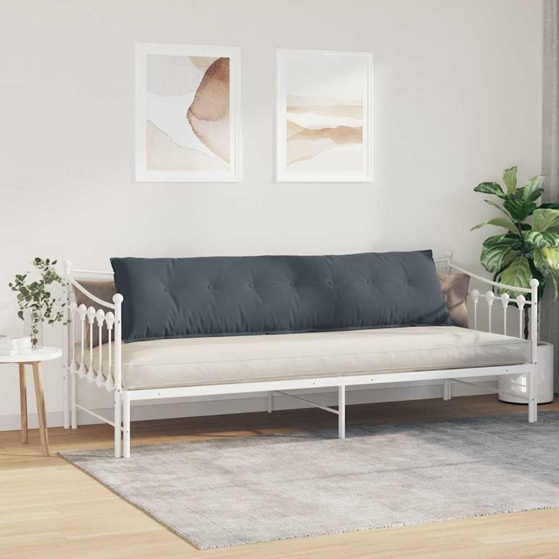 vidaXL Háttámlás Párna Sötétszürke 200x50 cm Szövet Dekoráció