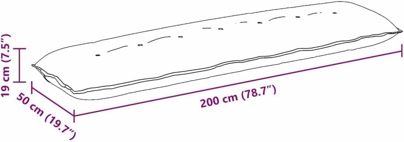 vidaXL Háttámlás Párna Sötétszürke 200x50 cm Szövet Dekoráció