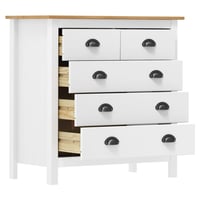 Comodă vidaXL Hill, lemn masiv de pin, alb, 79x40x80 cm — defect, funcționează parțial: componentă deteriorată în ambalaj (stare: vezi a 2-a imagine) 5