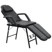 vidaXL Hordozható Kozmetikai Szék Műbőr 185x78x76 cm Fekete 1