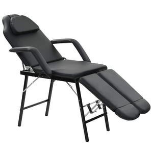 vidaXL Hordozható Kozmetikai Szék Műbőr 185x78x76 cm Fekete