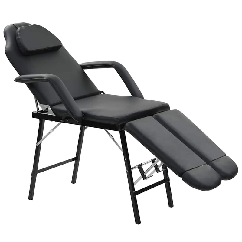 vidaXL Hordozható Kozmetikai Szék Műbőr 185x78x76 cm Fekete