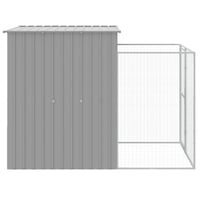 vidaXL horganyzott acél tetős kutyakennel 165x251x181 cm világosszürke 4